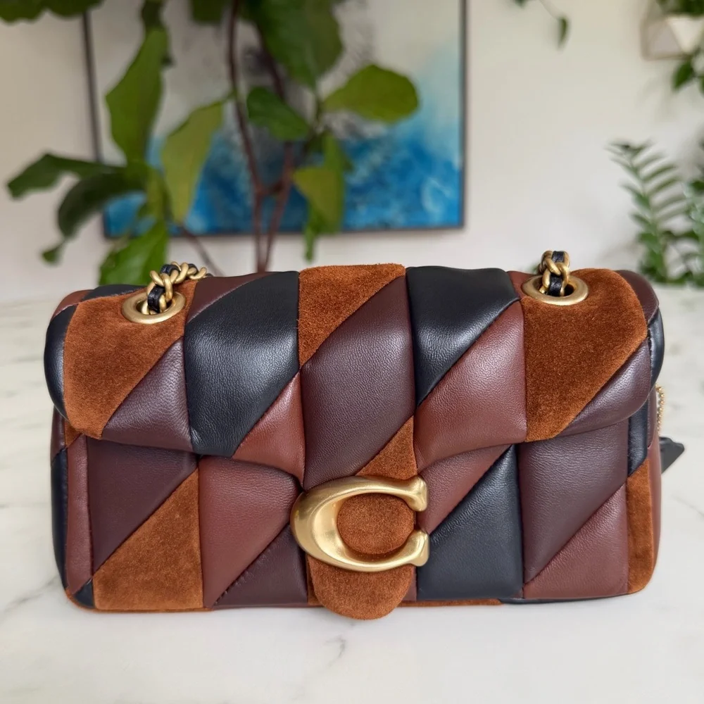 NWT Coach Tabby Shoulder Bag 20 With Patchwork Quilting Maple Shadow Brown CBG88 - Picture 2 of 15